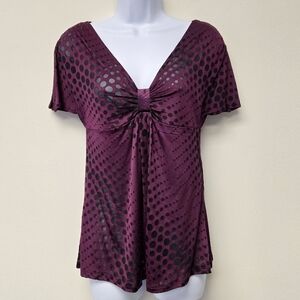Express Polka Dot y2k Blouse Purple Black M